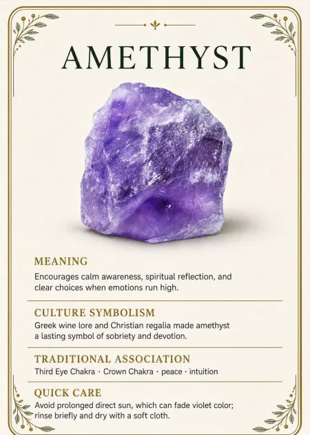 Actual Amethyst JPG card from the 300 Crystal Meaning Cards download