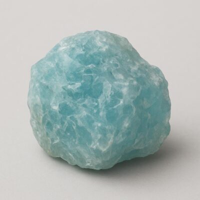 Natural raw aquamarine with vivid blue-green color and unique rough texture."