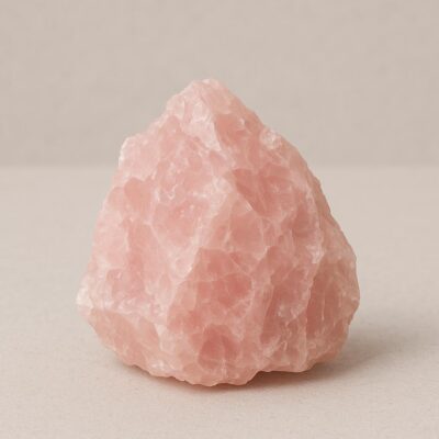 Raw Rose Quartz Crystal with natural jagged edges, unpolished for authentic energy healing and décor."