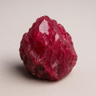 Raw Ruby Crystal with natural jagged edges, unpolished for jewelry making, energy healing, and collection.