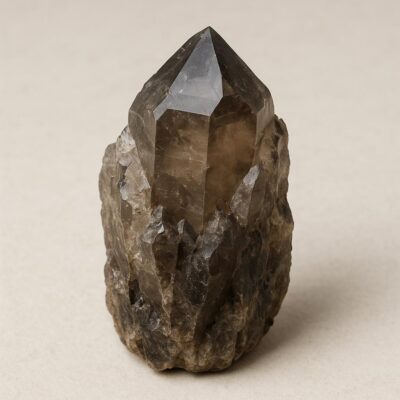 Raw Smoky Quartz Crystal with natural jagged edges, unpolished for healing, décor, and mineral collection.